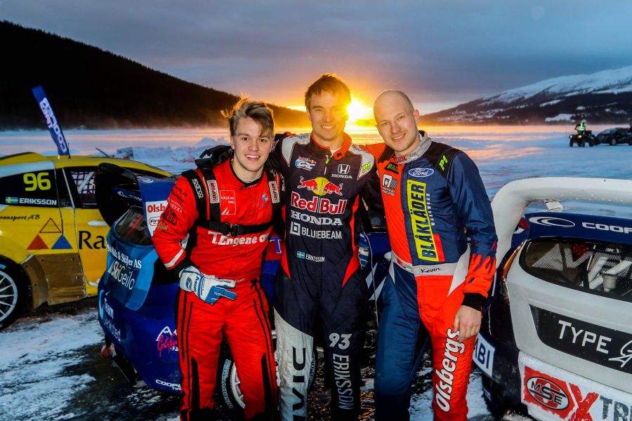 JC Racetekniks Sondre Evjen slutade tvåa under den första deltävlingen av RallyX on Ice
